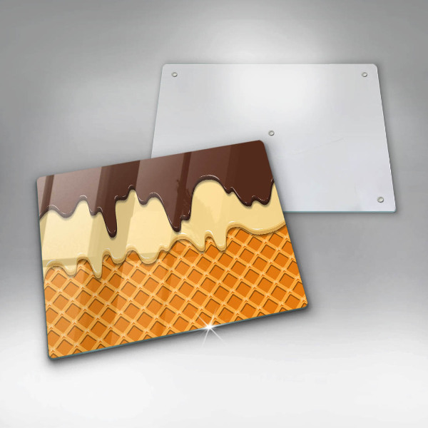 Tagliere in vetro Illustrazione del cono gelato