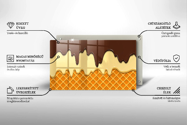 Tagliere in vetro Illustrazione del cono gelato