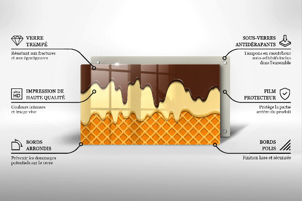 Tagliere in vetro Illustrazione del cono gelato