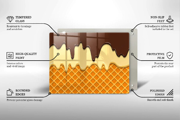 Tagliere in vetro Illustrazione del cono gelato