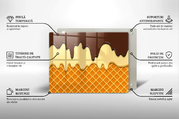 Tagliere in vetro Illustrazione del cono gelato