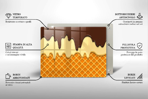 Tagliere in vetro Illustrazione del cono gelato