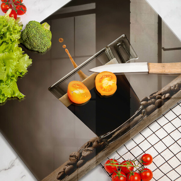 Tagliere in vetro Vetro e chicchi di caffè