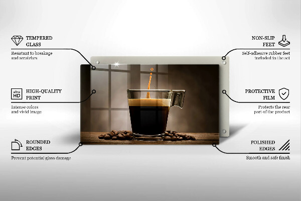 Tagliere in vetro Vetro e chicchi di caffè