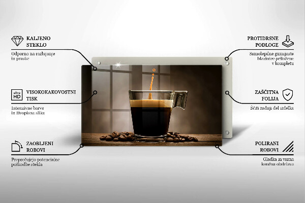 Tagliere in vetro Vetro e chicchi di caffè
