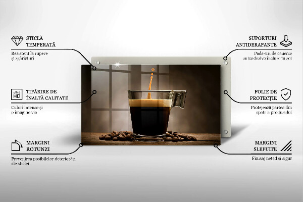 Tagliere in vetro Vetro e chicchi di caffè