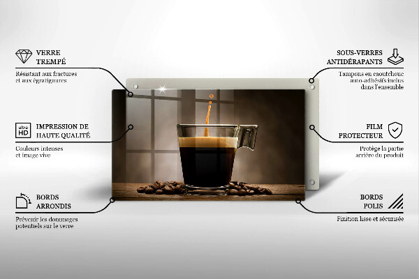 Tagliere in vetro Vetro e chicchi di caffè