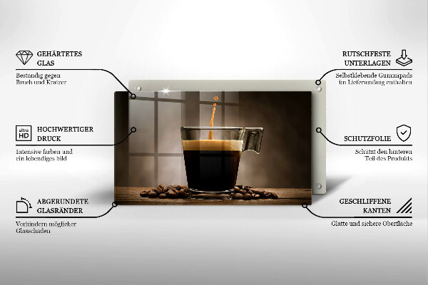 Tagliere in vetro Vetro e chicchi di caffè