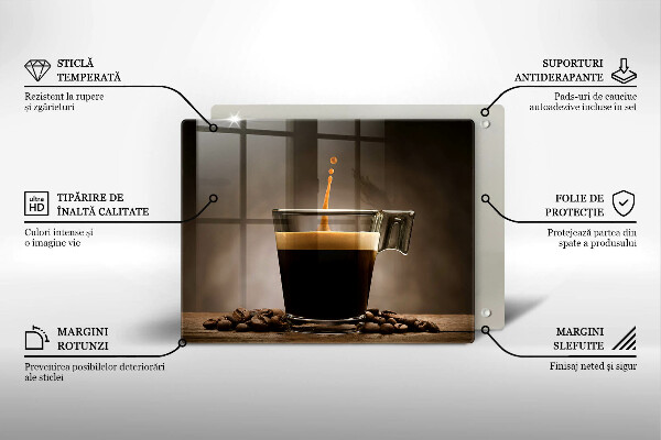 Tagliere in vetro Vetro e chicchi di caffè