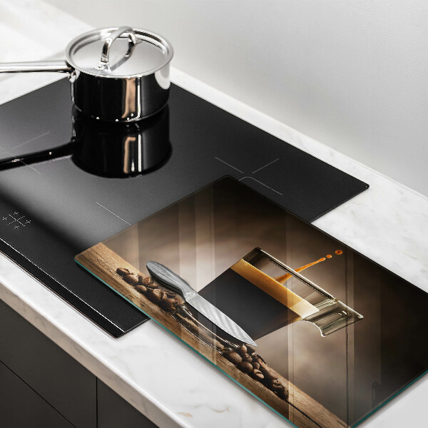 Tagliere in vetro Vetro e chicchi di caffè