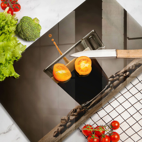 Tagliere in vetro Vetro e chicchi di caffè