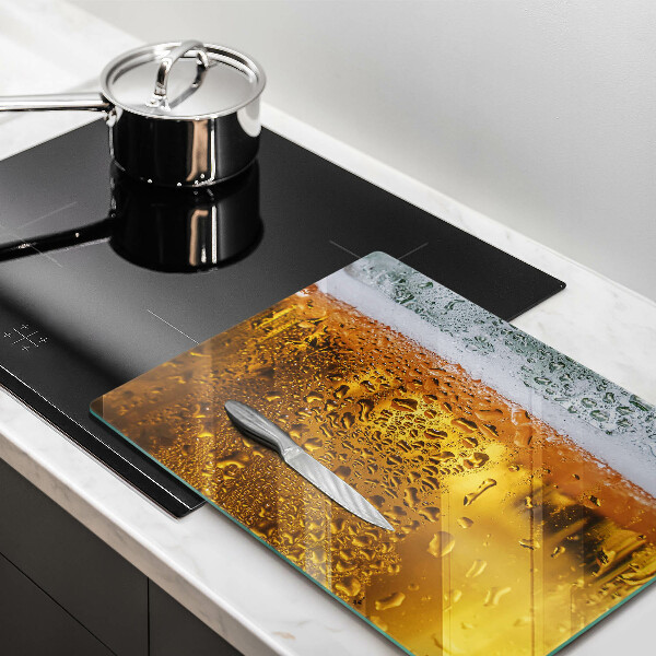 Tagliere in vetro Bicchiere di birra bagnato