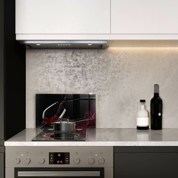 Tagliere in vetro temperato Un bicchiere di vino rosso