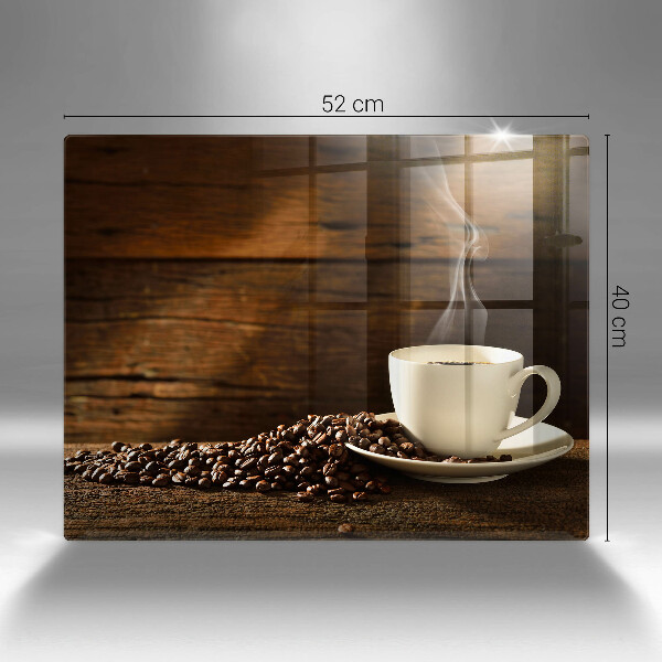 Tagliere in vetro temperato Tazzina da caffè in legno