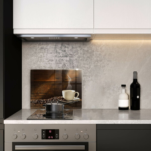 Tagliere in vetro temperato Tazzina da caffè in legno