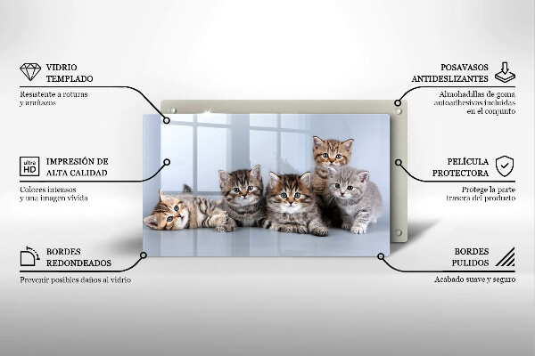 Tagliere in vetro temperato Piccoli e dolci gattini