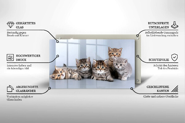Tagliere in vetro temperato Piccoli e dolci gattini