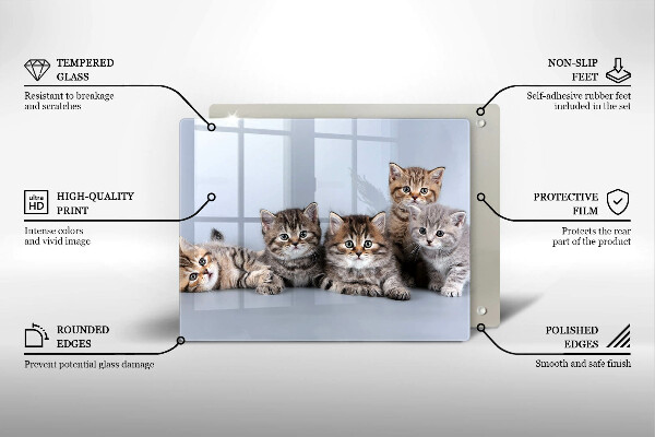 Tagliere in vetro temperato Piccoli e dolci gattini
