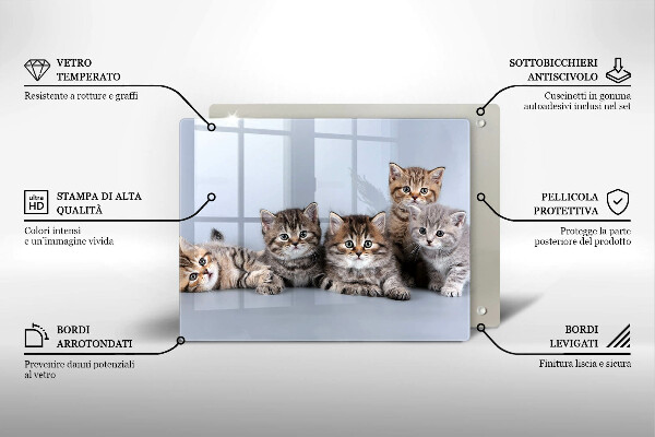 Tagliere in vetro temperato Piccoli e dolci gattini
