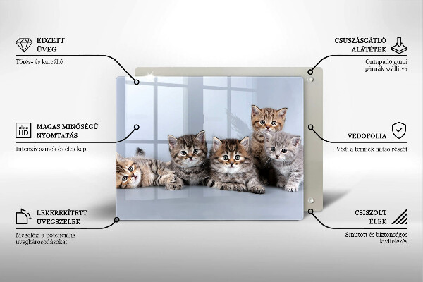 Tagliere in vetro temperato Piccoli e dolci gattini