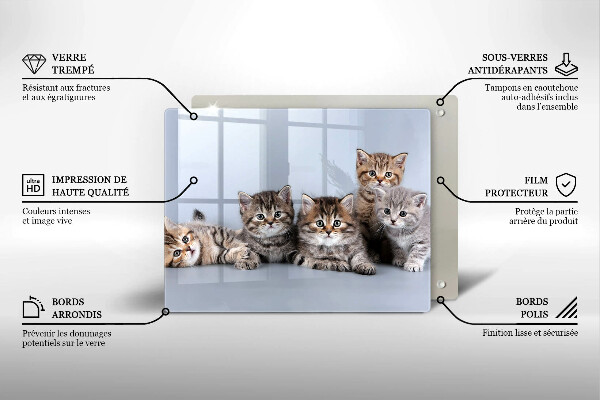 Tagliere in vetro temperato Piccoli e dolci gattini
