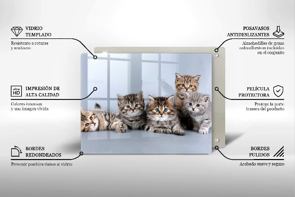 Tagliere in vetro temperato Piccoli e dolci gattini