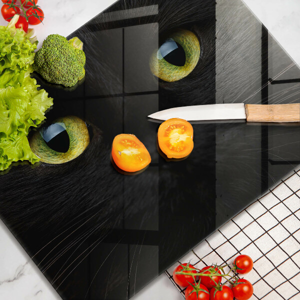 Tagliere in vetro temperato Occhi di gatto animale