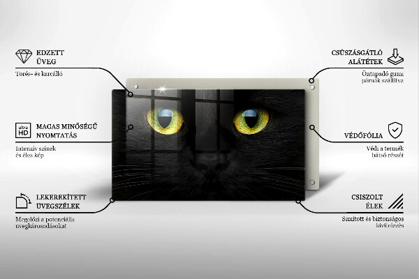 Tagliere in vetro temperato Occhi di gatto animale