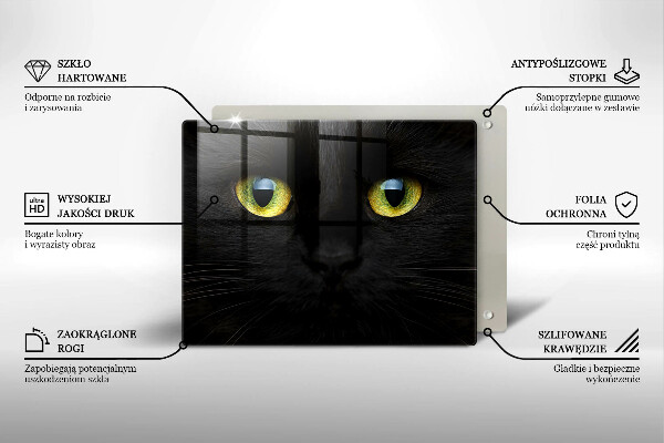 Tagliere in vetro temperato Occhi di gatto animale