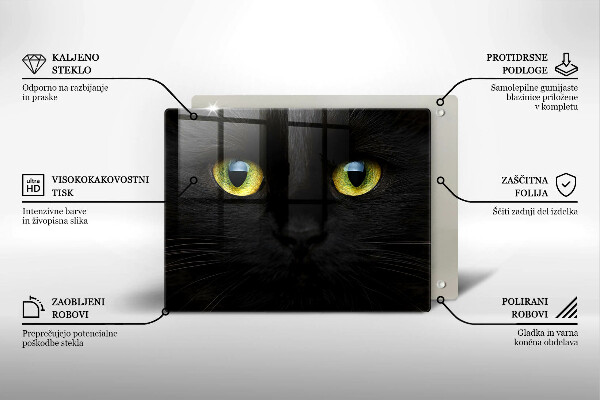 Tagliere in vetro temperato Occhi di gatto animale