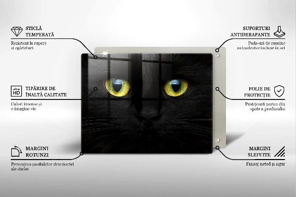 Tagliere in vetro temperato Occhi di gatto animale
