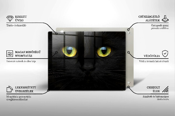 Tagliere in vetro temperato Occhi di gatto animale