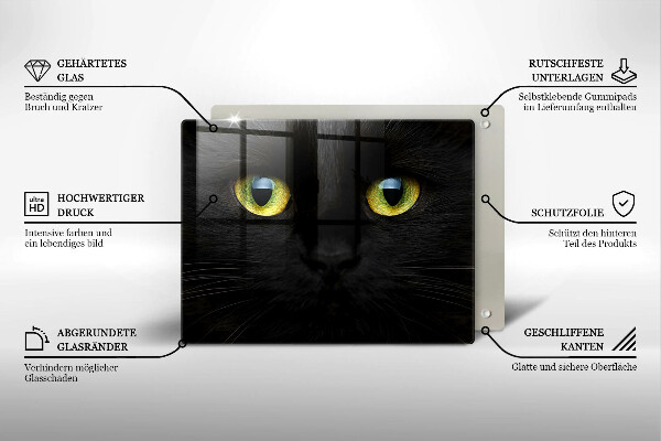Tagliere in vetro temperato Occhi di gatto animale