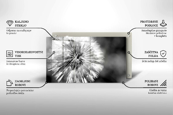 Tagliere in vetro temperato Un delicato dente di leone