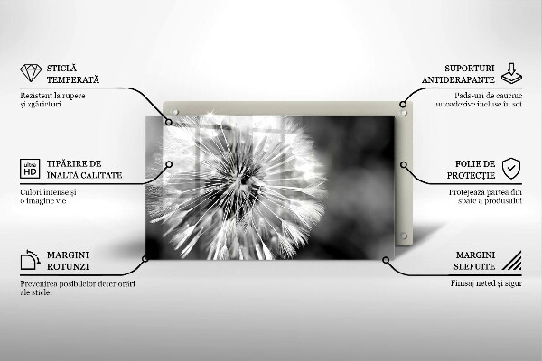 Tagliere in vetro temperato Un delicato dente di leone