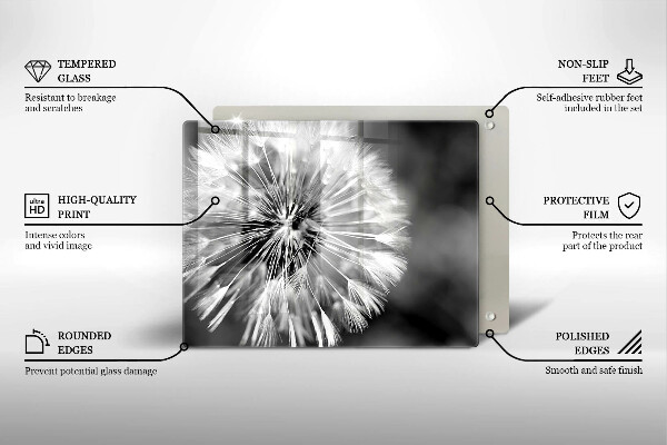 Tagliere in vetro temperato Un delicato dente di leone