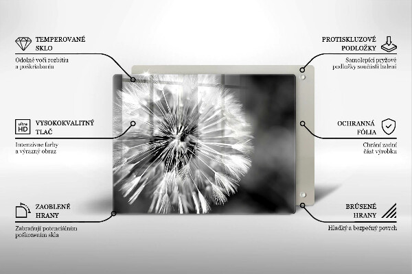 Tagliere in vetro temperato Un delicato dente di leone