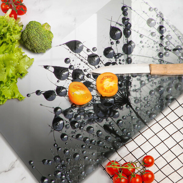 Tagliere in vetro temperato Denti di leone e rugiada