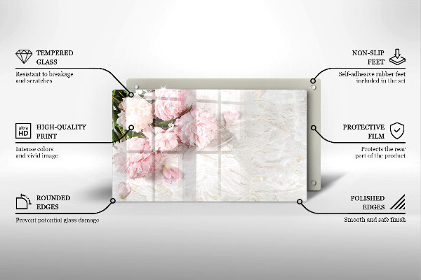 Tagliere in vetro temperato Delicati fiori di rose