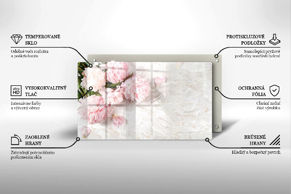 Tagliere in vetro temperato Delicati fiori di rose