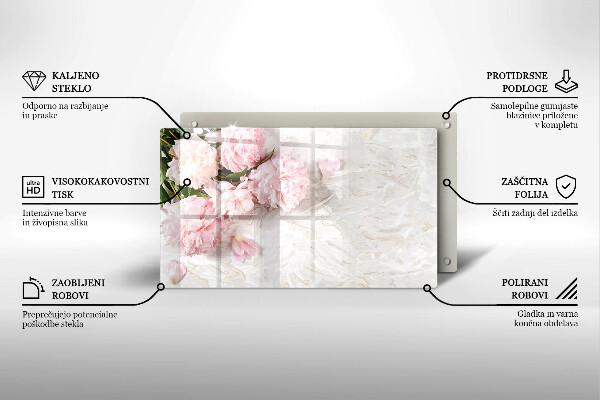Tagliere in vetro temperato Delicati fiori di rose
