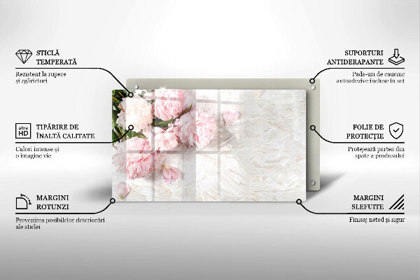 Tagliere in vetro temperato Delicati fiori di rose