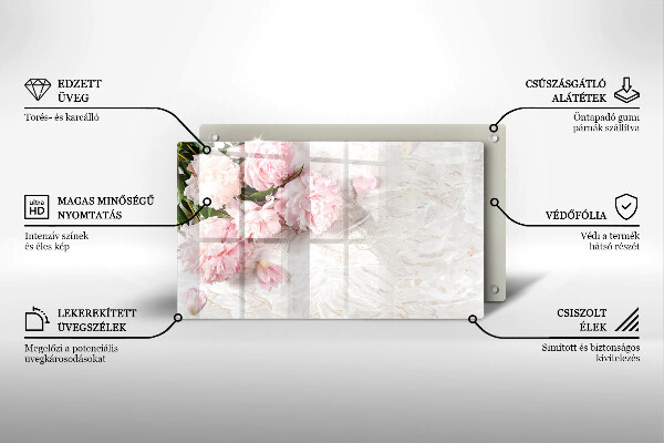 Tagliere in vetro temperato Delicati fiori di rose