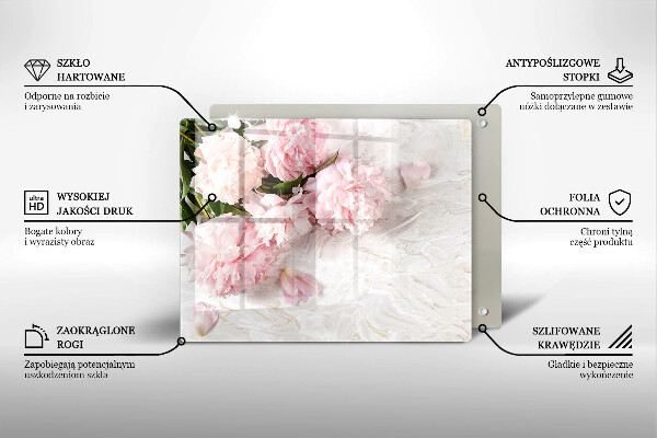 Tagliere in vetro temperato Delicati fiori di rose