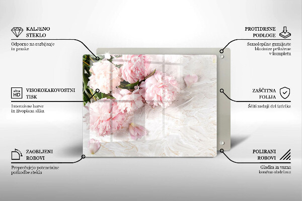 Tagliere in vetro temperato Delicati fiori di rose