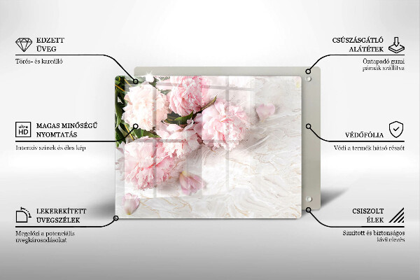 Tagliere in vetro temperato Delicati fiori di rose