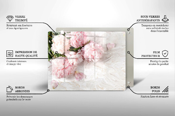 Tagliere in vetro temperato Delicati fiori di rose