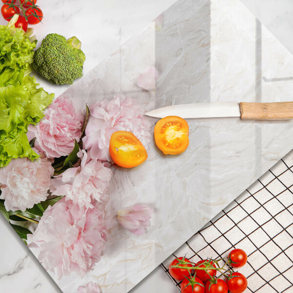 Tagliere in vetro temperato Delicati fiori di rose