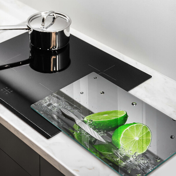 Tagliere in vetro Lime succosi e acqua