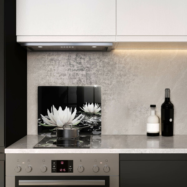 Tagliere in vetro temperato Gigli bianchi sull'acqua